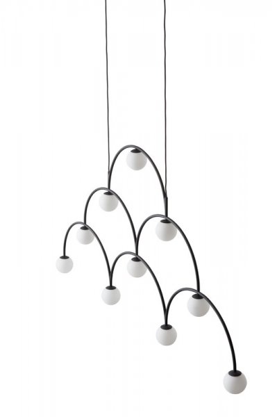 【Pholc】「Bounce 169 pendant」デザイン照明 ブラック 10灯(W1690×H910mm)