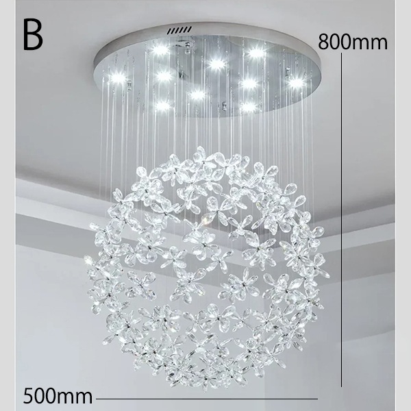 デザイン照明 フラワーボールシーリングライトライト シルバー（φ400～1000ｍｍ×H700～1300ｍｍ）