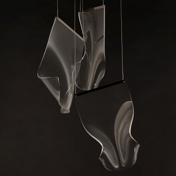 【ET2】アメリカ・シーリングペンダントライト「RINKLE」3灯（W400×L400×H400-3440mm）