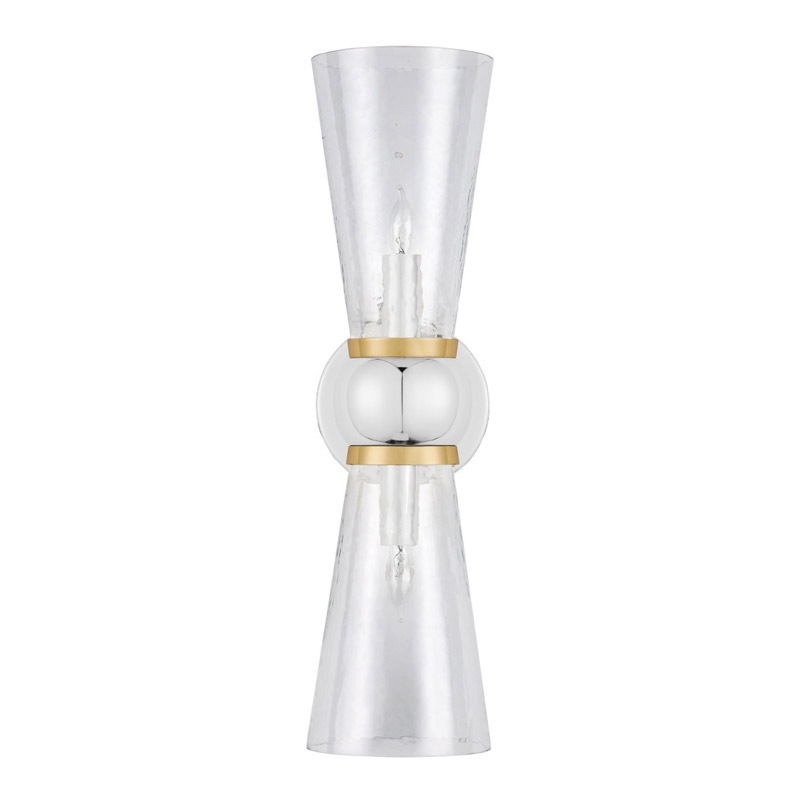 【CURREY】アメリカ・ウォールライト 2灯「Byford」クローム（W120×D127×H450mm）