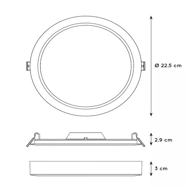 【LUCIDE】ベルギー デザイン照明 シーリングライト「TENDO-LED」White（φ220×H30mm）