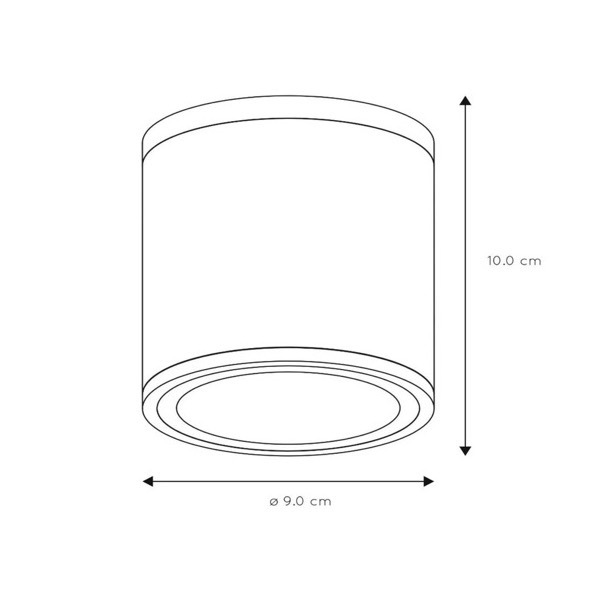 【LUCIDE】ベルギー バスルームシーリングスポットライト「AVEN」White 1灯（φ90×H100mm）