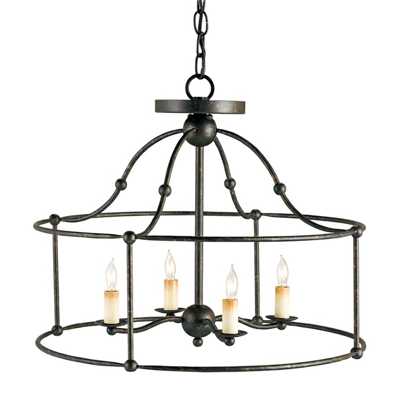 【CURREY】アメリカ・シャンデリア 4灯「Fitzjames」ブラック（φ508×H381mm）