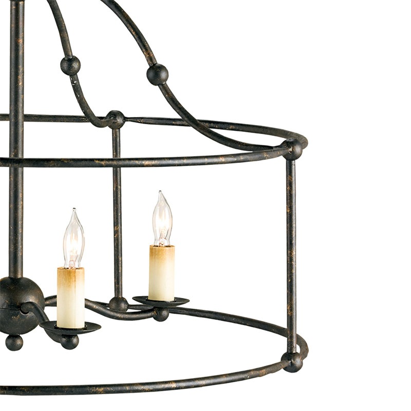 【CURREY】アメリカ・シャンデリア 4灯「Fitzjames」ブラック（φ508×H381mm）