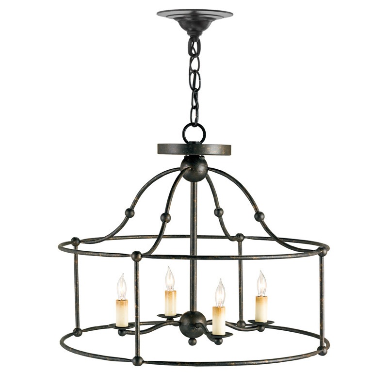 【CURREY】アメリカ・シャンデリア 4灯「Fitzjames」ブラック（φ508×H381mm）