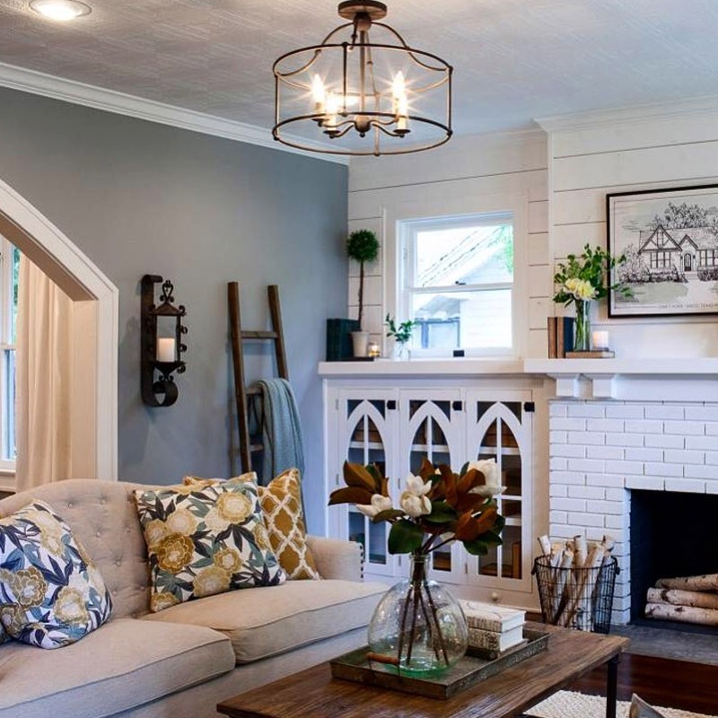 【CURREY】アメリカ・シャンデリア 4灯「Fitzjames」ブラック（φ508×H381mm）