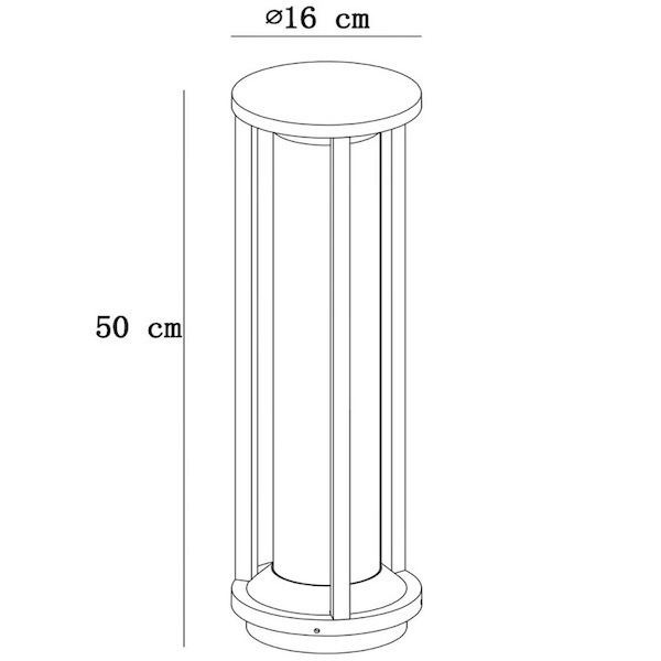 【LUCIDE】ベルギー インドア／アウトドアライト「CADIX」Black 1灯（φ160×H500mm）