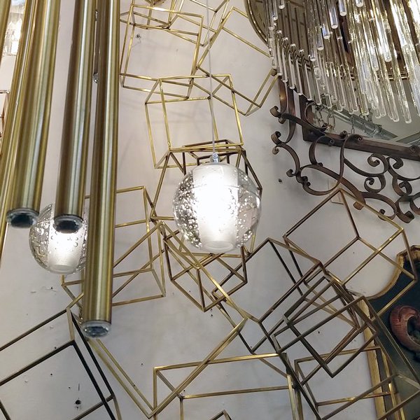 ガラスボールペンダントライト ３／５／7／14／26／36灯 （Φ100～W1100mm）