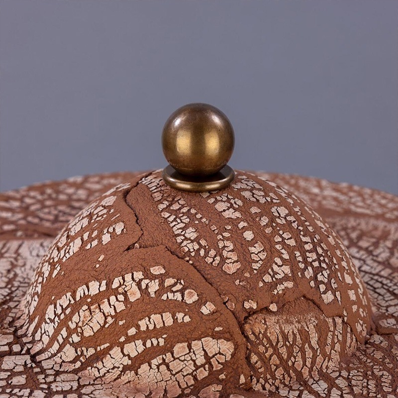 【Mullan】アイルランド「Seville-Ceramic Mid-Century Modern」テーブルライト 3灯 レッドアイアン（D280×H400mm）