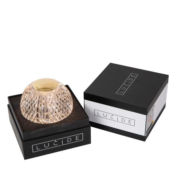 【LUCIDE】ベルギー デザイン照明 充電式テーブルライト「CINTRA」3000K Transparent （φ110×H105mm）