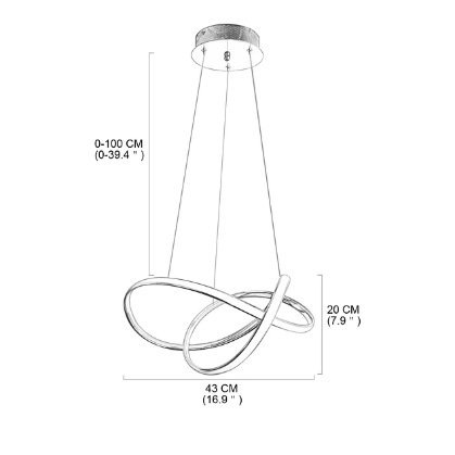 【CONTRACTED LED】デザイン照明LEDシャンデリア・クローム(W430mm)