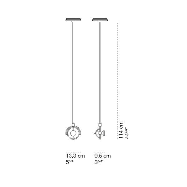 【Cini＆Nils】イタリア・インテリア照明「miniFariuno Soffitto 100」スポットライト 1灯 クローム（W133×D95×H1140mm）