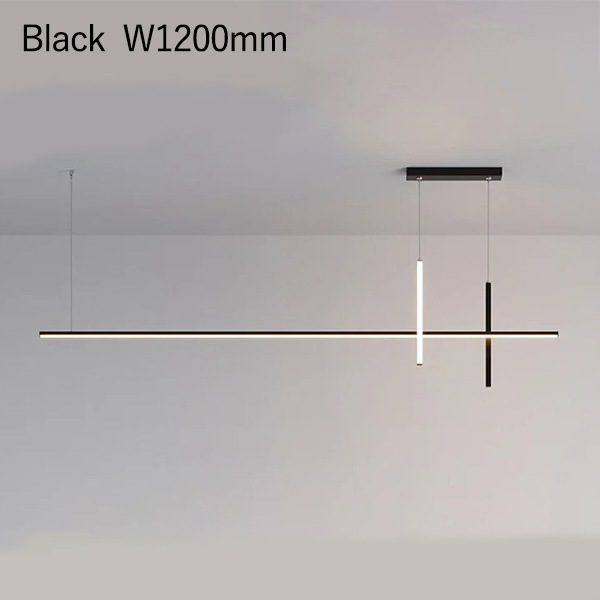 【リーズナブル】デザイン照明　モダン　LEDペンダントライト　Black／White（W800／1000／1200mm） 