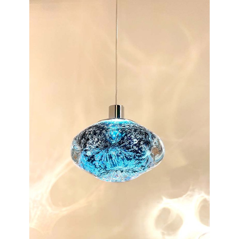 【MARETTI】オランダ・ペンダントライト 1灯「SOFFIO」blue（W150×H90mm）