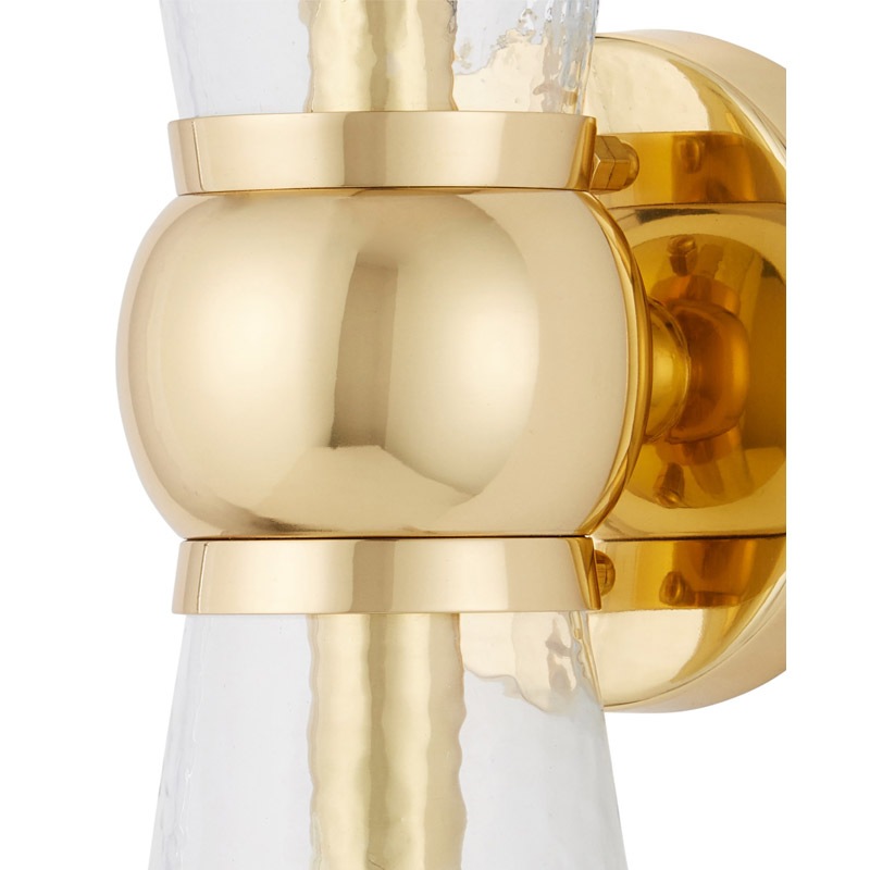 【CURREY】アメリカ・ウォールライト 2灯「Byford」ゴールド（W120×D127×H450mm）