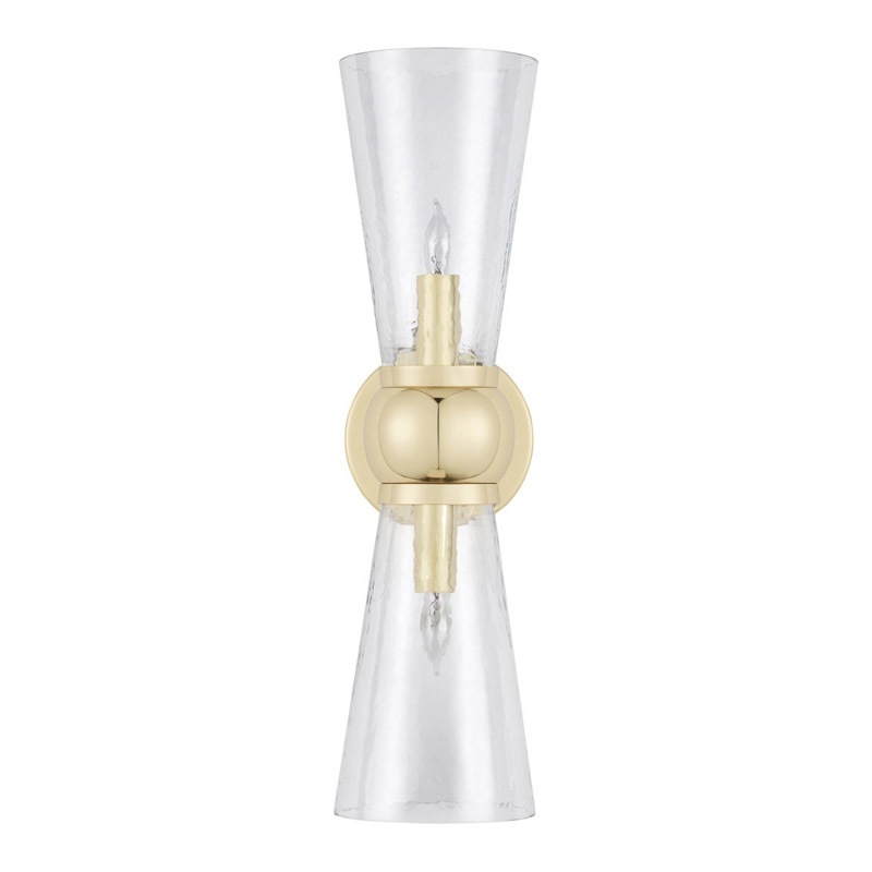 【CURREY】アメリカ・ウォールライト 2灯「Byford」ゴールド（W120×D127×H450mm）