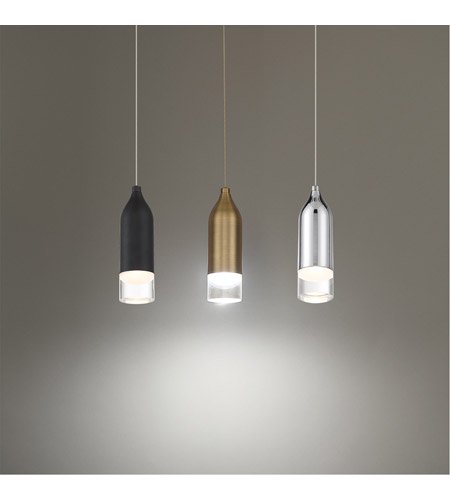 【WAC LIGHTING】アメリカ・LEDペンダントライト「Action」ブラック（L60×W60×H203-3581mm）