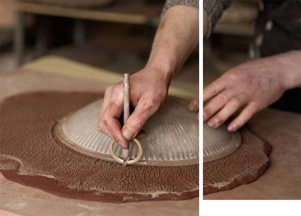 【Mullan】アイルランド・「KAPOK」オーガニックセラミックペンダントライト1灯・BLACK CLAY(W270×H95mm)