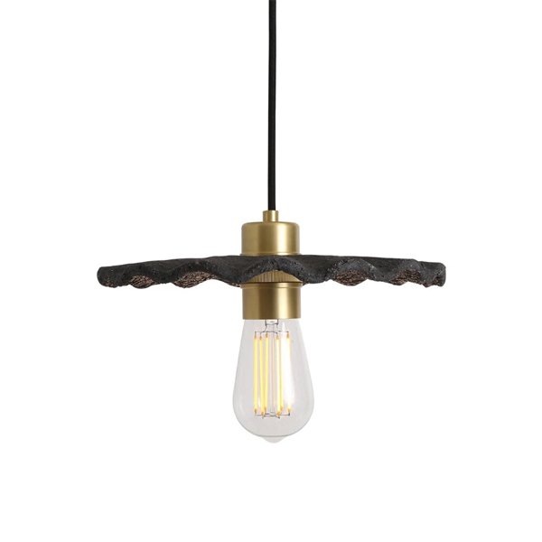 【Mullan】アイルランド・「KAPOK」オーガニックセラミックペンダントライト1灯・BLACK CLAY(W270×H95mm)