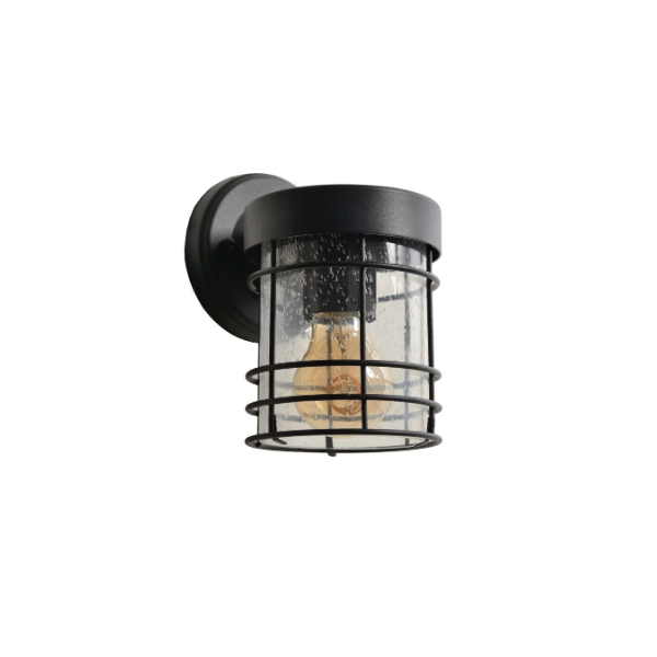 【LUCIDE】ベルギー インドア／アウトドアウォールライト「KEPPEL」Black 1灯（W120×D152×H186mm）