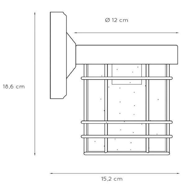 【LUCIDE】ベルギー インドア／アウトドアウォールライト「KEPPEL」Black 1灯（W120×D152×H186mm）