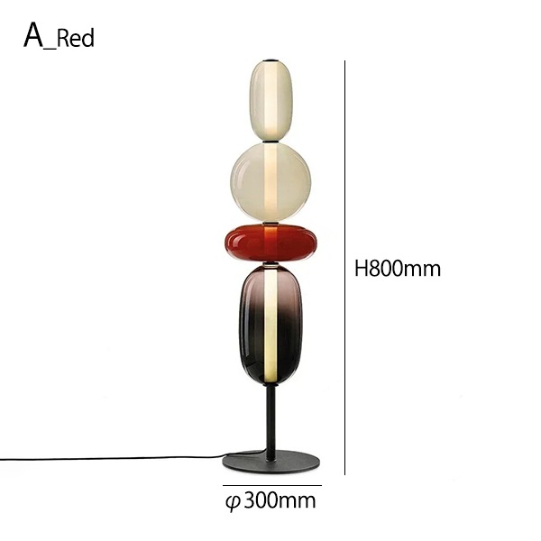 デザイン照明　ガラスシェードフロアライト　4灯（φ300×H800／1300／1600mm）