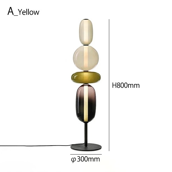 デザイン照明　ガラスシェードフロアライト　4灯（φ300×H800／1300／1600mm）
