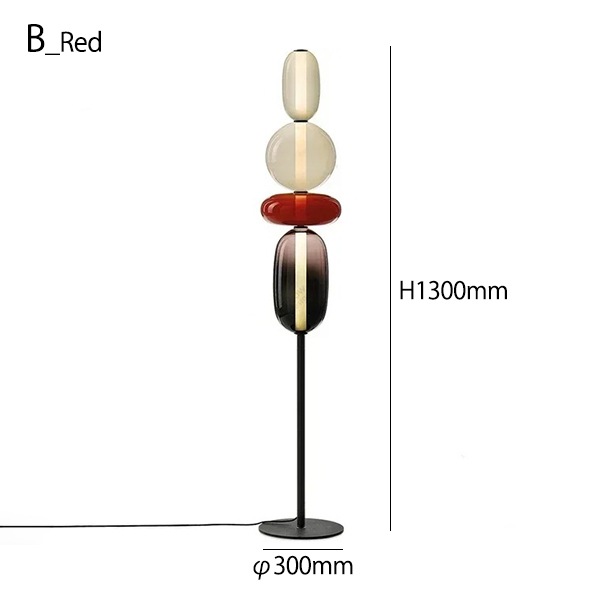 デザイン照明　ガラスシェードフロアライト　4灯（φ300×H800／1300／1600mm）