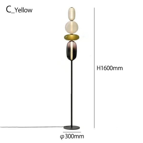 デザイン照明　ガラスシェードフロアライト　4灯（φ300×H800／1300／1600mm）