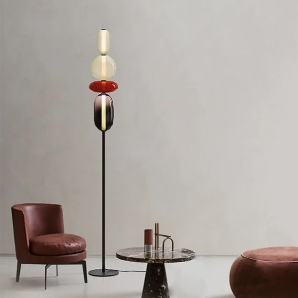 デザイン照明　ガラスシェードフロアライト　4灯（φ300×H800／1300／1600mm）