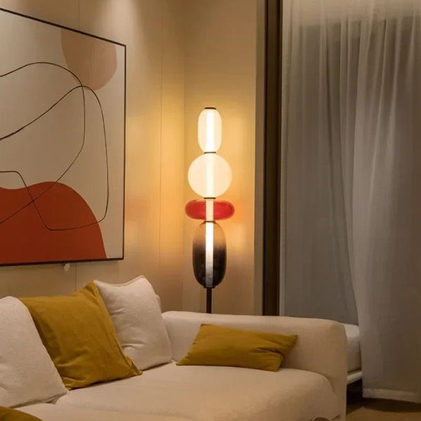 デザイン照明　ガラスシェードフロアライト　4灯（φ300×H800／1300／1600mm）