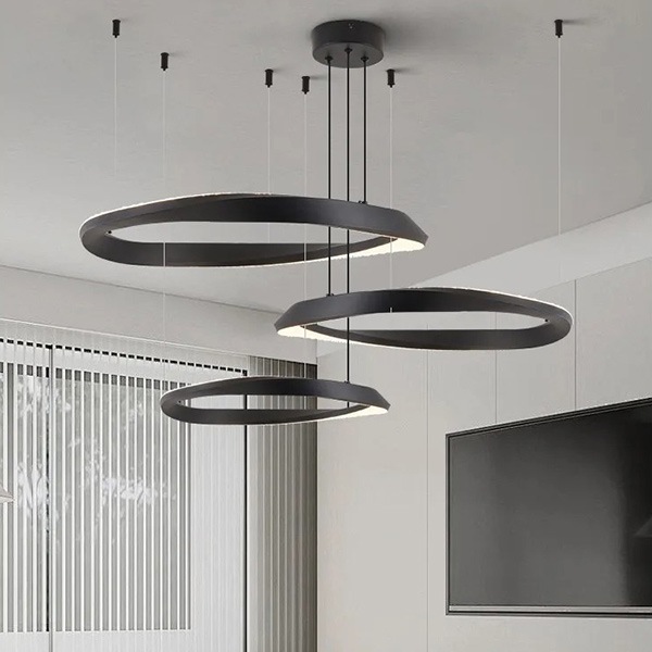 フープ照明　モダンペンダントライト　ブラック　1～3ring（φ400～800mm）