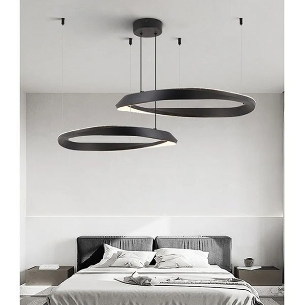 フープ照明　モダンペンダントライト　ブラック　1～3ring（φ400～800mm）