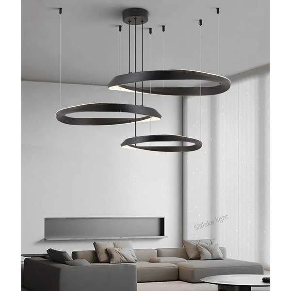 フープ照明　モダンペンダントライト　ブラック　1～3ring（φ400～800mm）