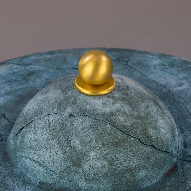 【Mullan】アイルランド「Seville-Ceramic Mid-Century Modern」テーブルライト 3灯ブルーアース（D280×H400mm）