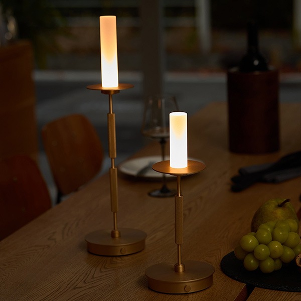 テンポLEDテーブルランプ S「Tempo LED-table lamp (S)」ダークブロンズ／ライトゴールド（φ120×H310mm）【業販対象外】
