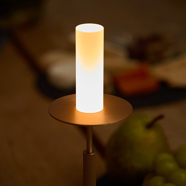 テンポLEDテーブルランプ S「Tempo LED-table lamp (S)」ダークブロンズ／ライトゴールド（φ120×H310mm）【業販対象外】
