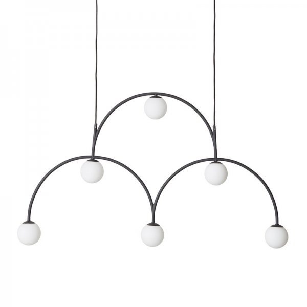 【Pholc】「Bounce 169 pendant」デザイン照明 ブラック 6灯(W1160×H650mm)