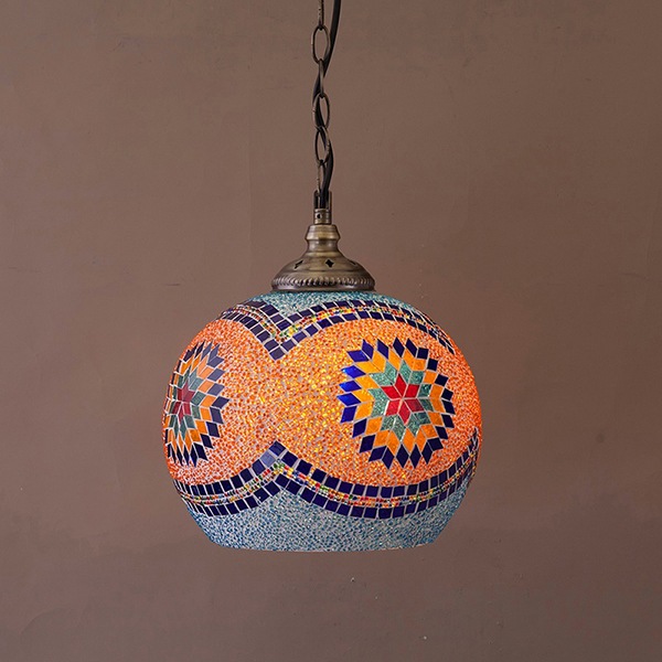 ジョルダン　モザイクペンダントランプ(L)　1灯（φ240×H1100mm）