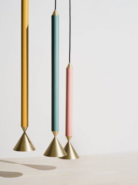 【Pholc】「Apollo 39 pendant, coral pink - polished brass」ペンダントライト　コーラルピンク-ポリッシュブラス（Φ125×H515mm)