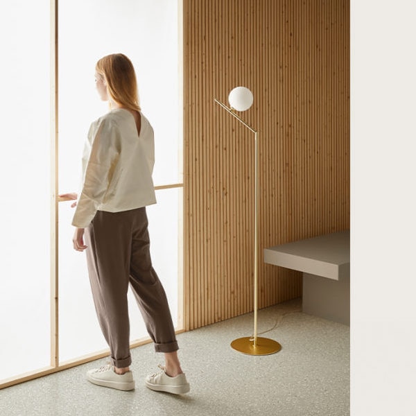 【aromas】 スペイン・インテリア照明「ENDO」フロアライト 1灯 ゴールド/シルバー (W300×H1440mm)