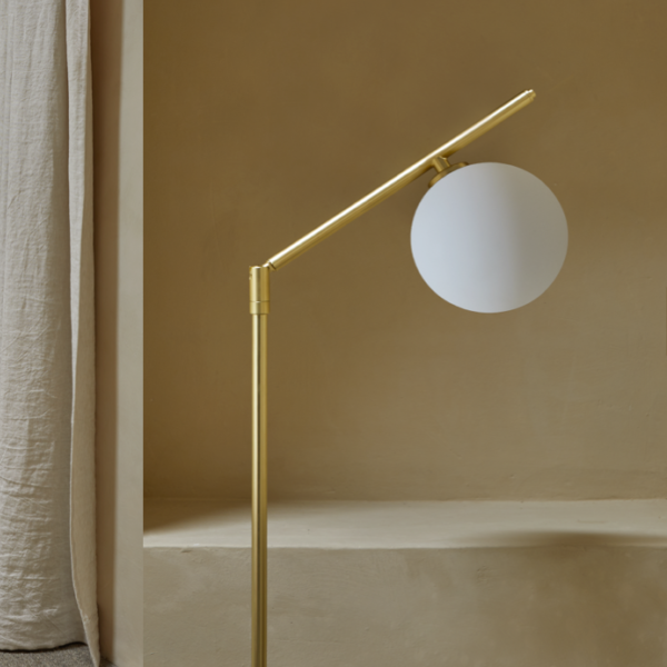 【aromas】 スペイン・インテリア照明「ENDO」フロアライト 1灯 ゴールド/シルバー (W300×H1440mm)
