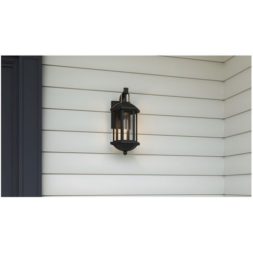 【QUOIZEL】アメリカ・デザイン照明 アウトドア ウォールライト 1灯「Crestfield」ブラック（W170×D180×H380mm）