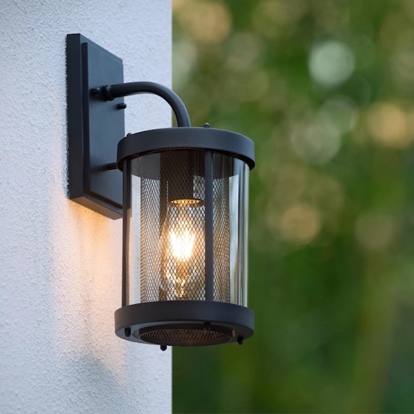 【LUCIDE】ベルギー インドア／アウトドアウォールライト「MAKKUM」Black 1灯（W160×D210×H370mm）