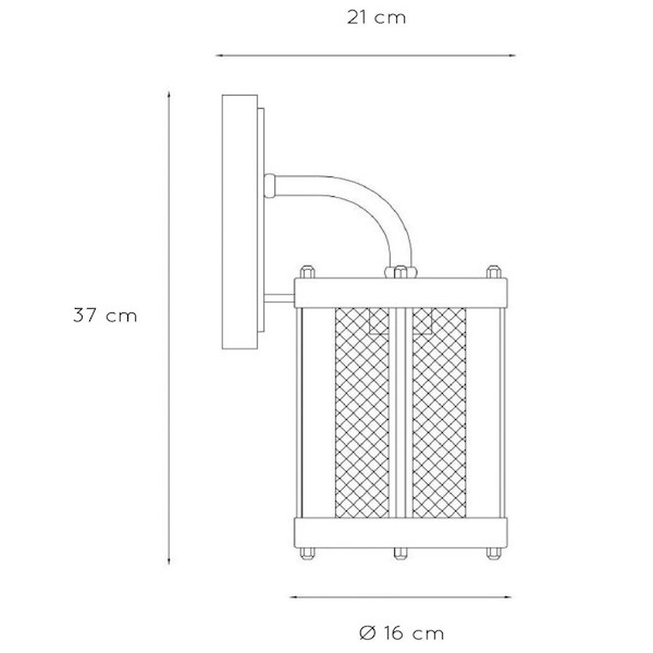 【LUCIDE】ベルギー インドア／アウトドアウォールライト「MAKKUM」Black 1灯（W160×D210×H370mm）