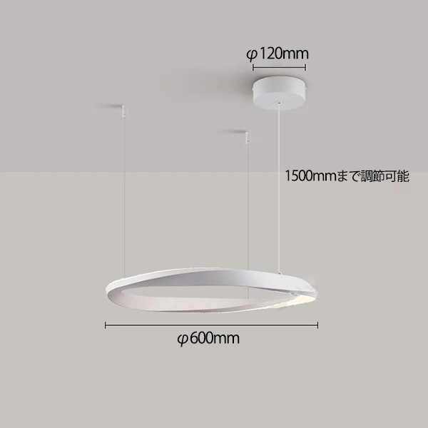 フープ照明　モダンペンダントライト　ホワイト　1～3ring（φ400～800mm）
