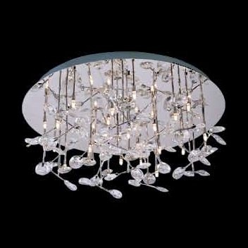 【１台在庫有！】【LA LUCE】デザインクリスタルシーリングシャンデリア 26灯 クローム(φ650×H240mm)