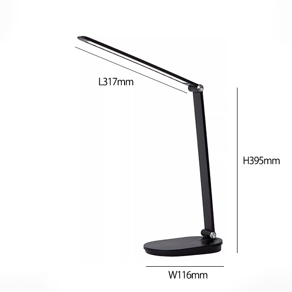 【LUCIDE】ベルギー デザイン照明 テーブルライト「ALDWIN」Black（L317×H395mm）