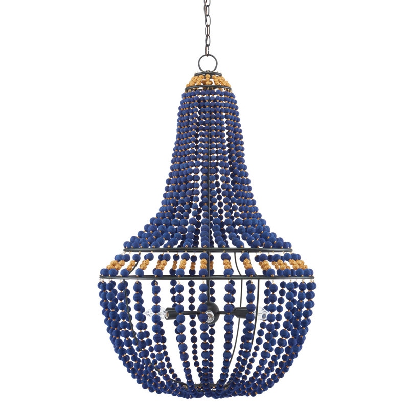 【CURREY】アメリカ・シャンデリア 6灯「Penelope」ブルー(φ685×H1092mm)