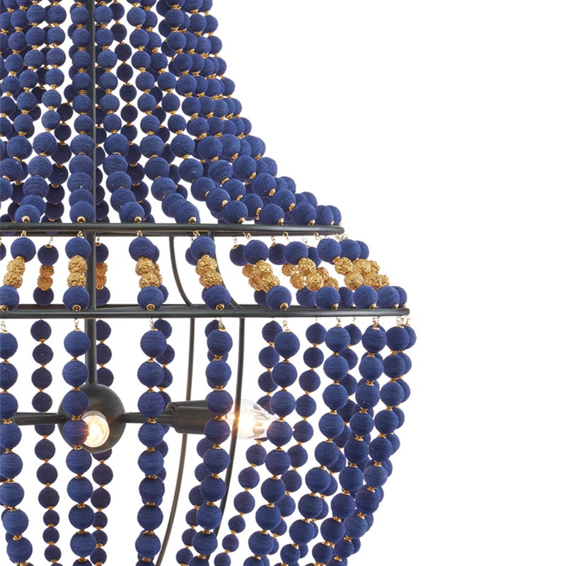 【CURREY】アメリカ・シャンデリア 6灯「Penelope」ブルー(φ685×H1092mm)